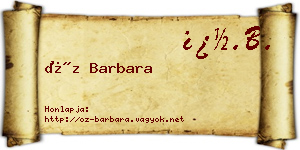 Őz Barbara névjegykártya